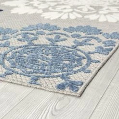 Oasis Floral Blue 5 ft. x 7 ft. Indoor/Outdoor Area Rug by Tayse Rugs -Malibu Wide Plank Shop blue tayse rugs outdoor rugs oas1106 5x7 c3 1000