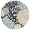 Oasis Floral Blue 8 ft. Round Indoor/Outdoor Area Rug by Tayse Rugs