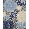 Oasis Floral Blue 8 ft. x 10 ft. Indoor/Outdoor Area Rug by Tayse Rugs 1 Oasis Floral Blue 8 ft. x 10 ft. Indoor/Outdoor Area Rug by Tayse Rugs -Malibu Wide Plank Shop blue tayse rugs outdoor rugs oas1306 8x10 64 1000