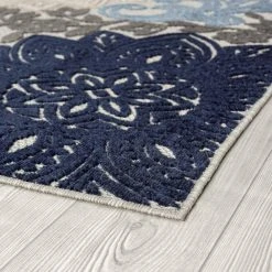 Oasis Floral Blue 8 ft. x 10 ft. Indoor/Outdoor Area Rug by Tayse Rugs -Malibu Wide Plank Shop blue tayse rugs outdoor rugs oas1306 8x10 c3 1000
