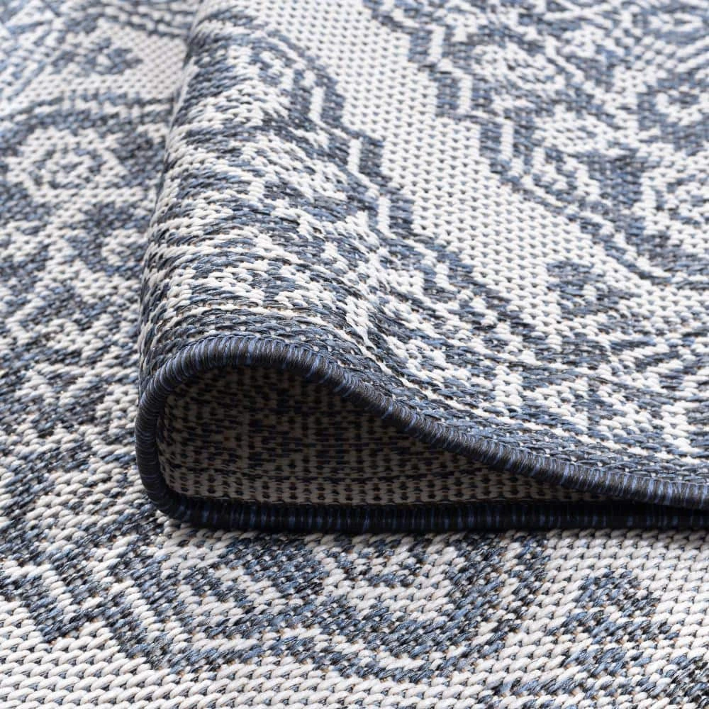 Vista Floral Blue 5 ft. x 7 ft. Indoor/Outdoor Area Rug by Tayse Rugs 7 Vista Floral Blue 5 ft. x 7 ft. Indoor/Outdoor Area Rug by Tayse Rugs - Image 5