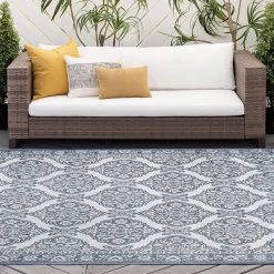 Vista Floral Blue 5 ft. x 7 ft. Indoor/Outdoor Area Rug by Tayse Rugs 17 Vista Floral Blue 5 ft. x 7 ft. Indoor/Outdoor Area Rug by Tayse Rugs -Malibu Wide Plank Shop blue tayse rugs outdoor rugs vis1206 5x7 31 1000