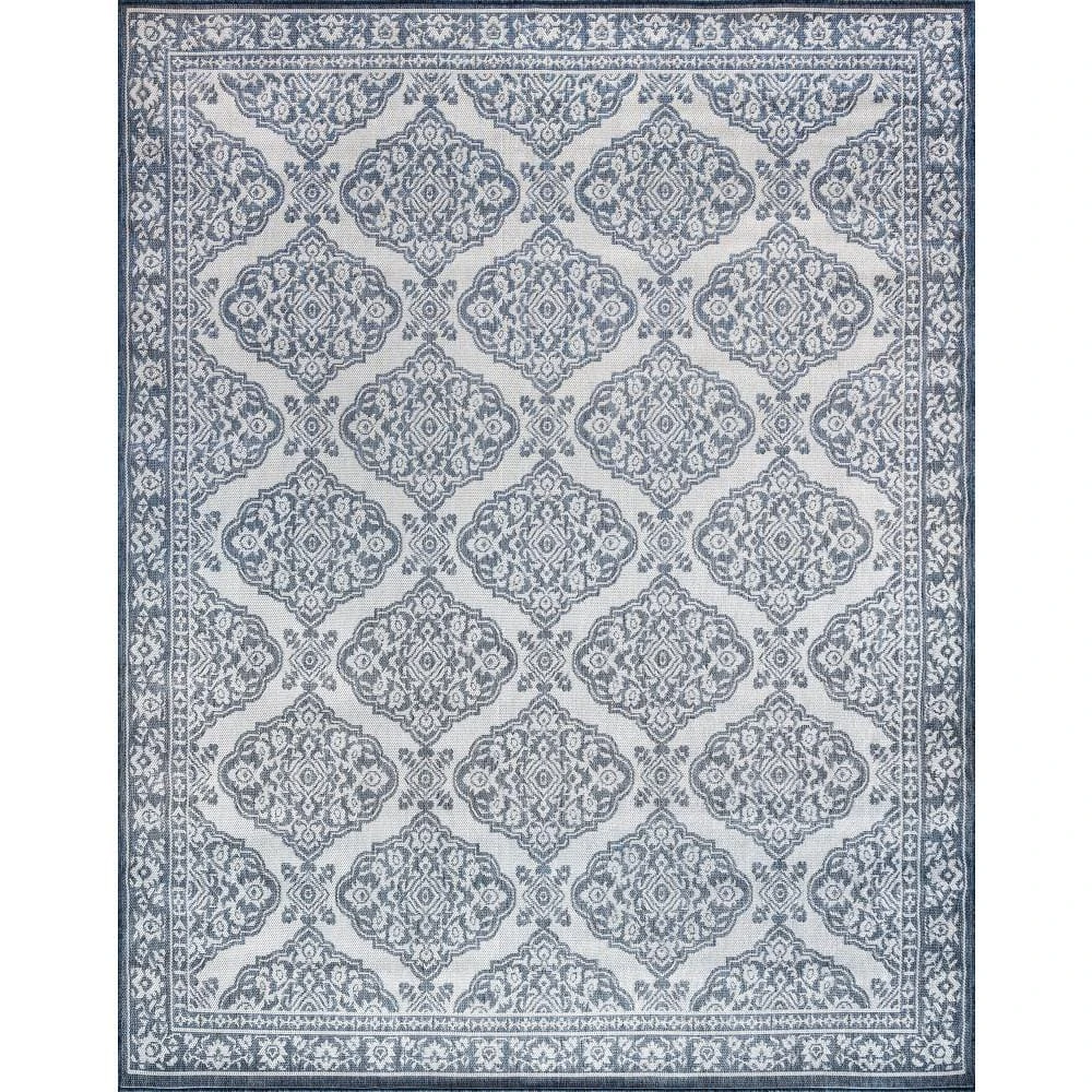 Vista Floral Blue 5 ft. x 7 ft. Indoor/Outdoor Area Rug by Tayse Rugs 3 Vista Floral Blue 5 ft. x 7 ft. Indoor/Outdoor Area Rug by Tayse Rugs