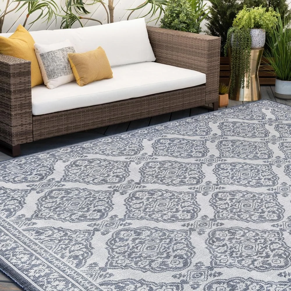 Vista Floral Blue 8 ft. x 10 ft. Indoor/Outdoor Area Rug by Tayse Rugs 8 Vista Floral Blue 8 ft. x 10 ft. Indoor/Outdoor Area Rug by Tayse Rugs - Image 6
