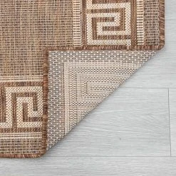 Eco Greek Key Brown 5 ft. x 8 ft. Indoor/Outdoor Area Rug by Tayse Rugs -Malibu Wide Plank Shop brown tayse rugs outdoor rugs eco1003 5x8 4f 1000