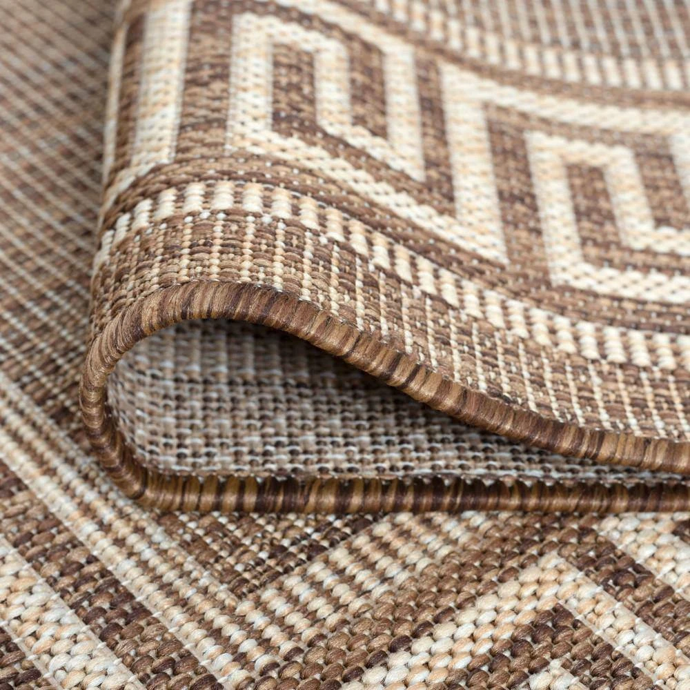 Eco Greek Key Brown 9 ft. x 12 ft. Indoor/Outdoor Area Rug by Tayse Rugs 7 Eco Greek Key Brown 9 ft. x 12 ft. Indoor/Outdoor Area Rug by Tayse Rugs - Image 5