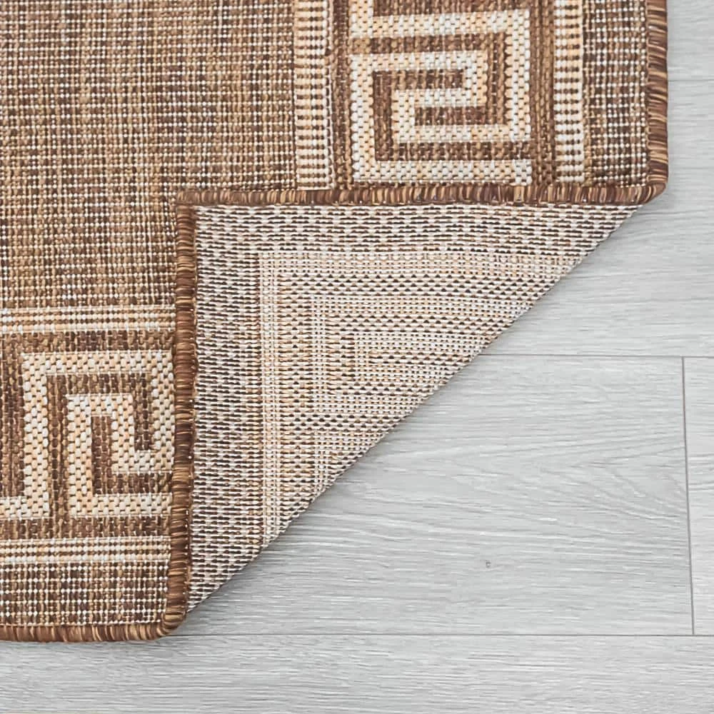 Eco Greek Key Brown 9 ft. x 12 ft. Indoor/Outdoor Area Rug by Tayse Rugs 6 Eco Greek Key Brown 9 ft. x 12 ft. Indoor/Outdoor Area Rug by Tayse Rugs - Image 4