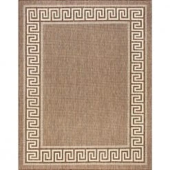 Eco Greek Key Brown 9 ft. x 12 ft. Indoor/Outdoor Area Rug by Tayse Rugs