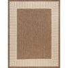 Eco Striped Border Brown 4 ft. x 6 ft. Indoor/Outdoor Area Rug by Tayse Rugs -Malibu Wide Plank Shop brown tayse rugs outdoor rugs eco1103 4x6 64 1000