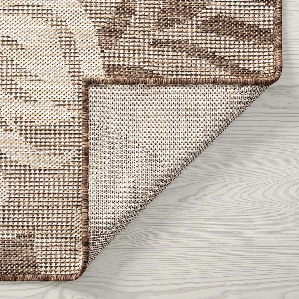 Eco Floral Brown 3 ft. x 10 ft. Indoor/Outdoor Runner Rug by Tayse Rugs 6 Eco Floral Brown 3 ft. x 10 ft. Indoor/Outdoor Runner Rug by Tayse Rugs - Image 4