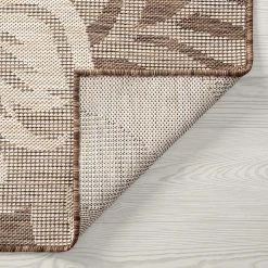 Eco Floral Brown 5 ft. x 8 ft. Indoor/Outdoor Area Rug by Tayse Rugs -Malibu Wide Plank Shop brown tayse rugs outdoor rugs eco1703 5x8 4f 1000