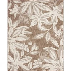 Eco Floral Brown 5 ft. x 8 ft. Indoor/Outdoor Area Rug by Tayse Rugs