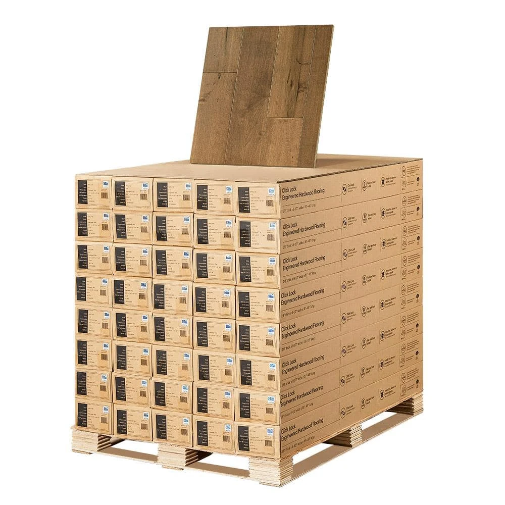 Maple Cardiff 3/8 in. T x 6-1/2 in. W x Varying Length Click Lock Engineered Hardwood Flooring (945.6 sq. ft. / pallet) by Malibu Wide Plank 5 Maple Cardiff 3/8 in. T x 6-1/2 in. W x Varying Length Click Lock Engineered Hardwood Flooring (945.6 sq. ft. / pallet) by Malibu Wide Plank - Image 3