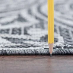 Veranda Floral Charcoal 8 ft. x 10 ft. Indoor/Outdoor Area Rug by Tayse Rugs -Malibu Wide Plank Shop charcoal tayse rugs outdoor rugs vnd2618 8x10 e1 1000