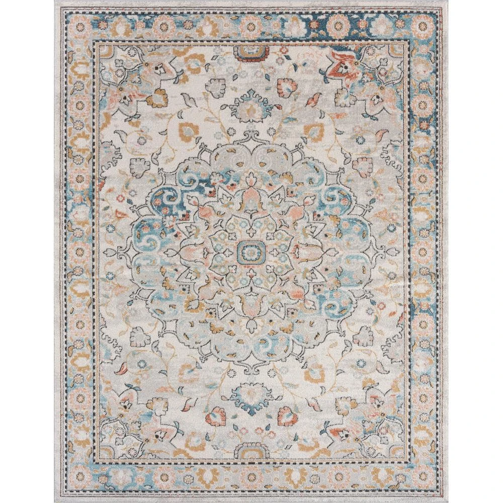 Anabel Medallion Cream 8 ft. x 10 ft. Indoor Area Rug by Tayse Rugs 3 Anabel Medallion Cream 8 ft. x 10 ft. Indoor Area Rug by Tayse Rugs