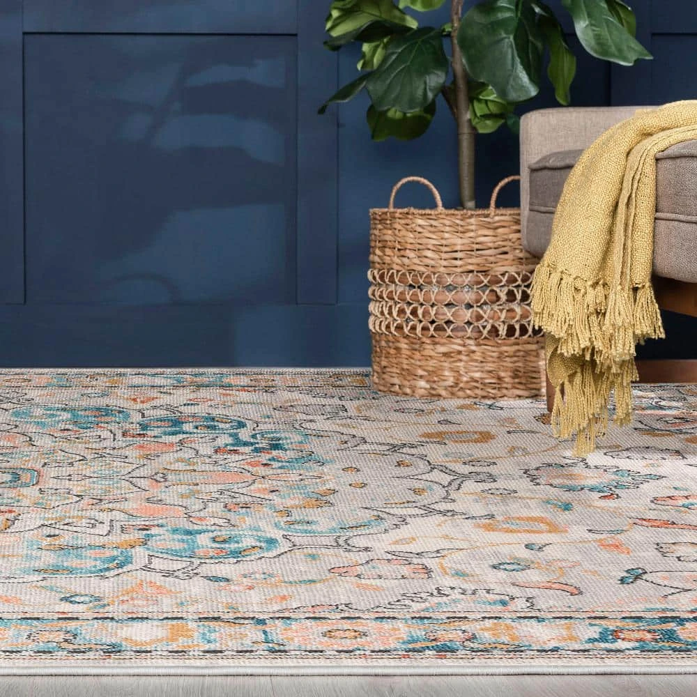 Anabel Medallion Cream 8 ft. x 10 ft. Indoor Area Rug by Tayse Rugs 9 Anabel Medallion Cream 8 ft. x 10 ft. Indoor Area Rug by Tayse Rugs - Image 7