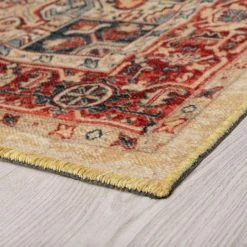 Antiquity Oriental Cream 5 ft. x 8 ft. Machine Washable Indoor Area Rug by Tayse Rugs 12 Antiquity Oriental Cream 5 ft. x 8 ft. Machine Washable Indoor Area Rug by Tayse Rugs -Malibu Wide Plank Shop cream tayse rugs area rugs aqy1017 5x8 c3 1000