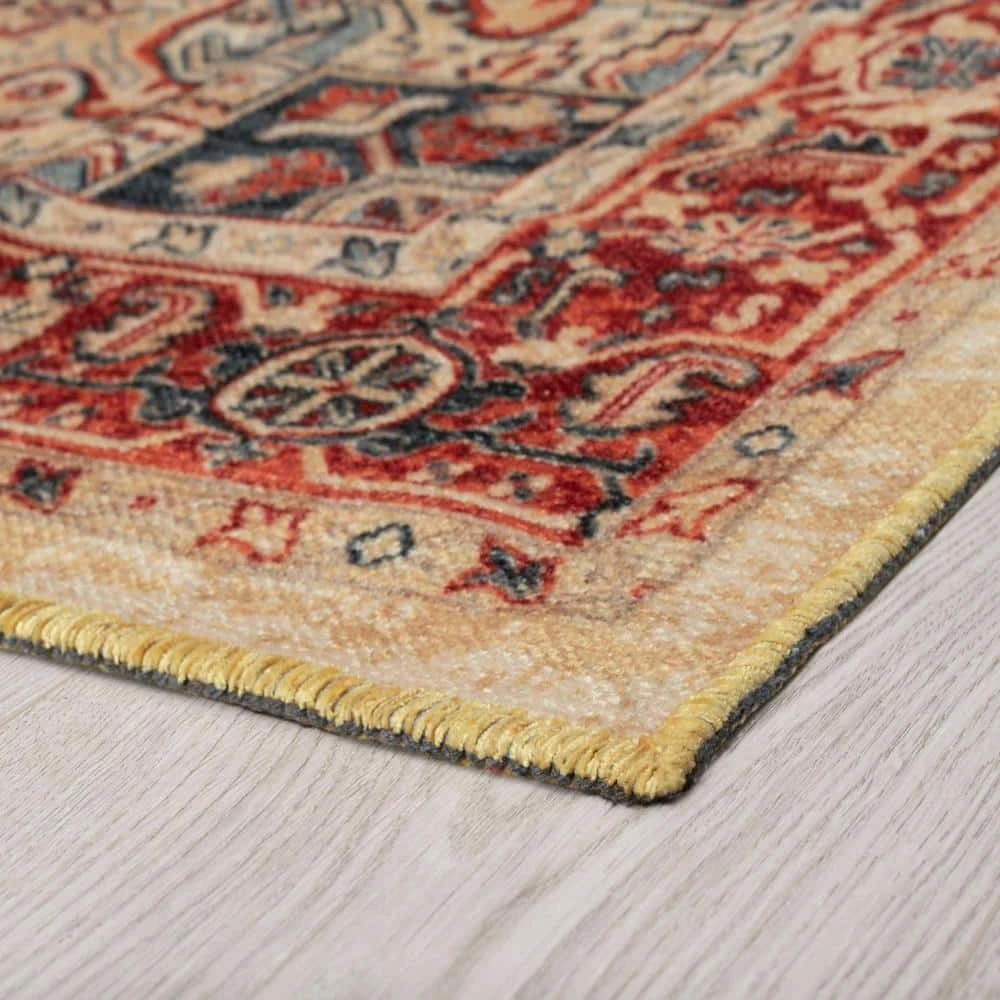 Antiquity Oriental Cream 5 ft. x 8 ft. Machine Washable Indoor Area Rug by Tayse Rugs 5 Antiquity Oriental Cream 5 ft. x 8 ft. Machine Washable Indoor Area Rug by Tayse Rugs - Image 3