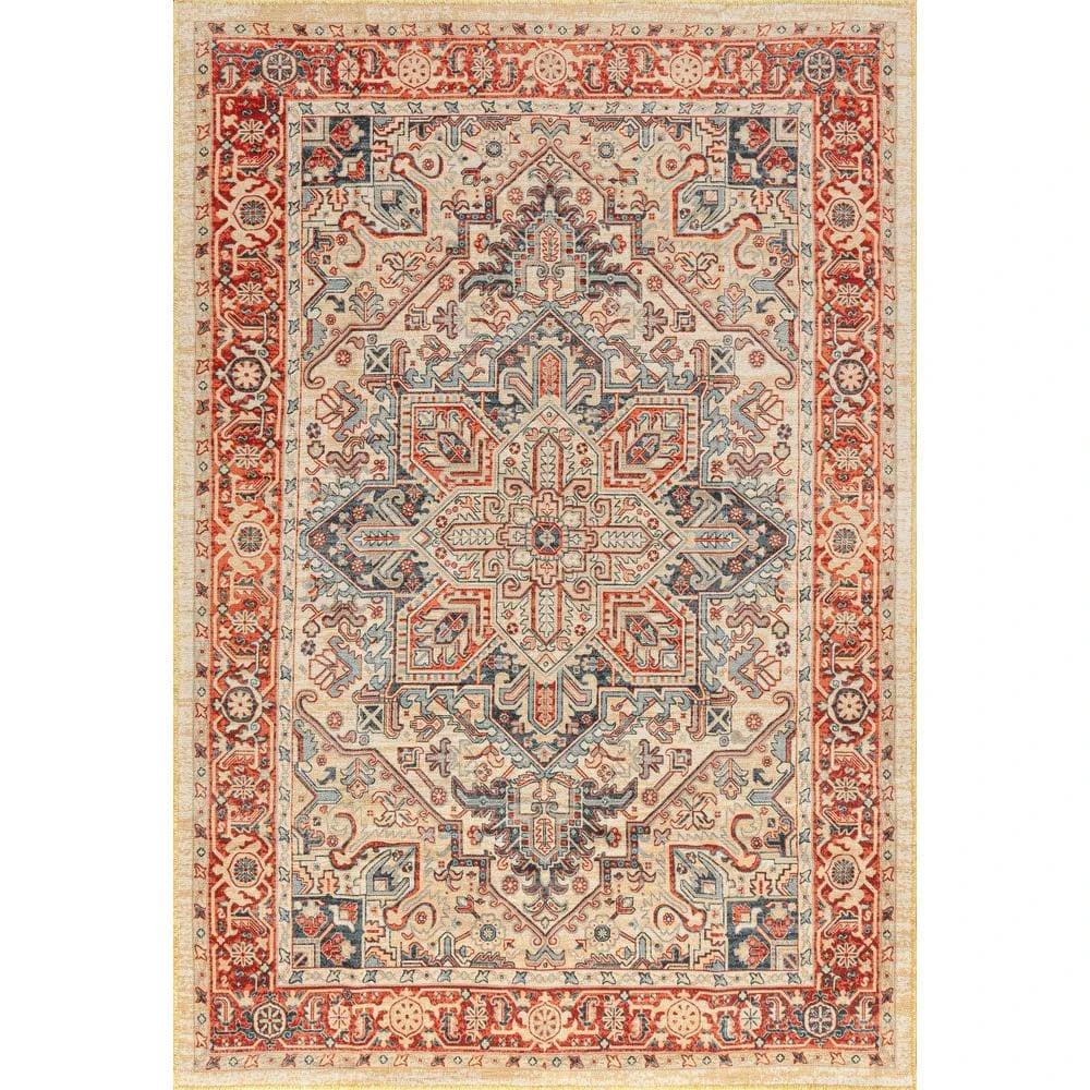 Antiquity Oriental Cream 5 ft. x 8 ft. Machine Washable Indoor Area Rug by Tayse Rugs 9 Antiquity Oriental Cream 5 ft. x 8 ft. Machine Washable Indoor Area Rug by Tayse Rugs - Image 7