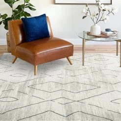 Maya Geometric Cream 8 ft. x 10 ft. Indoor Area Rug by Tayse Rugs -Malibu Wide Plank Shop cream tayse rugs area rugs may1317 8x10 44 1000