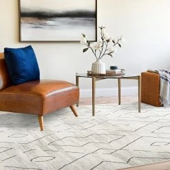 Maya Geometric Cream 8 ft. x 10 ft. Indoor Area Rug by Tayse Rugs -Malibu Wide Plank Shop cream tayse rugs area rugs may1317 8x10 fa 1000