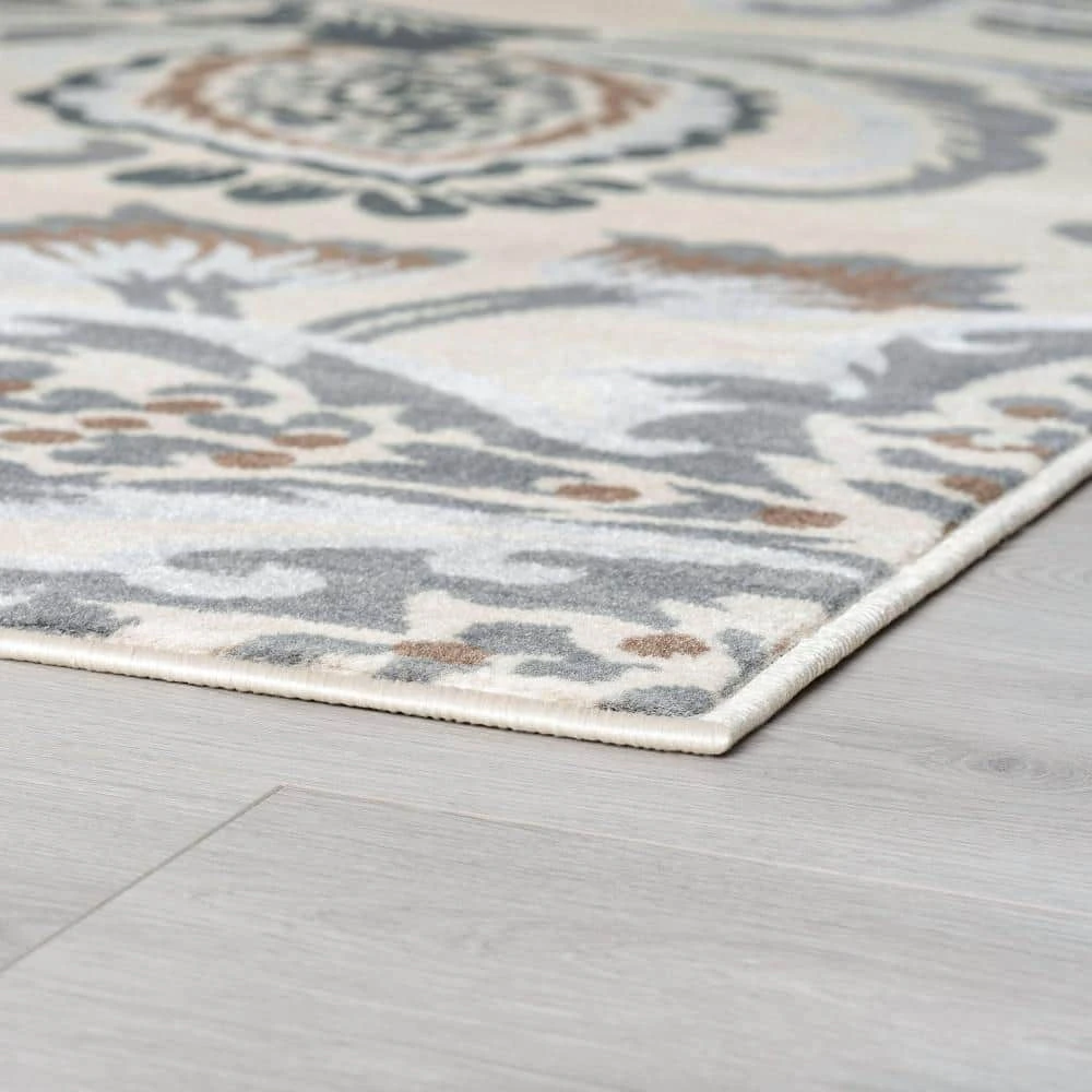 Madison Floral Cream 8 ft. x 10 ft. Indoor Area Rug by Tayse Rugs 6 Madison Floral Cream 8 ft. x 10 ft. Indoor Area Rug by Tayse Rugs - Image 4