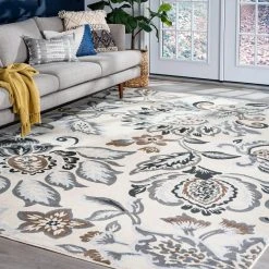 Madison Floral Cream 8 ft. x 10 ft. Indoor Area Rug by Tayse Rugs 18 Madison Floral Cream 8 ft. x 10 ft. Indoor Area Rug by Tayse Rugs -Malibu Wide Plank Shop cream tayse rugs area rugs mdn4217 8x10 76 1000