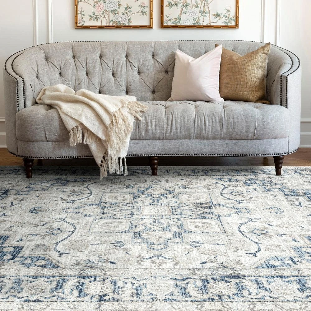 Palazzo Oriental Cream 8 ft. x 10 ft. Indoor Area Rug by Tayse Rugs 9 Palazzo Oriental Cream 8 ft. x 10 ft. Indoor Area Rug by Tayse Rugs - Image 7