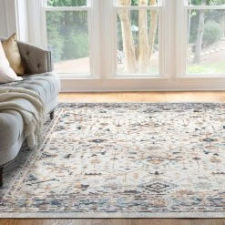 Palazzo Border Cream 8 ft. x 10 ft. Indoor Area Rug by Tayse Rugs -Malibu Wide Plank Shop cream tayse rugs area rugs plz2517 8x10 31 1000