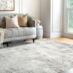Palazzo Abstract Cream 5 ft. x 8 ft. Indoor Area Rug by Tayse Rugs -Malibu Wide Plank Shop cream tayse rugs area rugs plz2617 5x8 44 1000