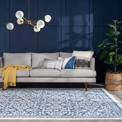 Madison Medallion Dark Blue 8 ft. x 10 ft. Indoor Area Rug by Tayse Rugs -Malibu Wide Plank Shop dark blue tayse rugs area rugs mdn4007 8x10 31 1000