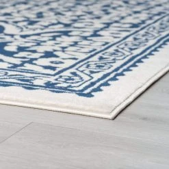 Madison Medallion Dark Blue 8 ft. x 10 ft. Indoor Area Rug by Tayse Rugs -Malibu Wide Plank Shop dark blue tayse rugs area rugs mdn4007 8x10 c3 1000