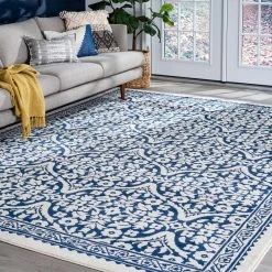 Madison Medallion Dark Blue 8 ft. x 10 ft. Indoor Area Rug by Tayse Rugs -Malibu Wide Plank Shop dark blue tayse rugs area rugs mdn4007 8x10 fa 1000