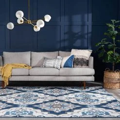 Madison Floral Dark Blue 8 ft. x 10 ft. Indoor Area Rug by Tayse Rugs -Malibu Wide Plank Shop dark blue tayse rugs area rugs mdn4107 8x10 31 1000