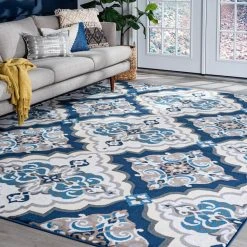 Madison Floral Dark Blue 8 ft. x 10 ft. Indoor Area Rug by Tayse Rugs -Malibu Wide Plank Shop dark blue tayse rugs area rugs mdn4107 8x10 76 1000
