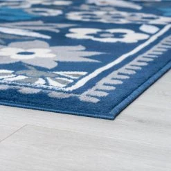 Madison Floral Dark Blue 5 ft. x 7 ft. Indoor Area Rug by Tayse Rugs -Malibu Wide Plank Shop dark blue tayse rugs area rugs mdn4307 5x7 4f 1000