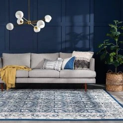 Madison Floral Dark Blue 8 ft. x 10 ft. Indoor Area Rug by Tayse Rugs -Malibu Wide Plank Shop dark blue tayse rugs area rugs mdn4407 8x10 31 1000