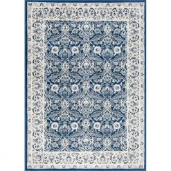 Madison Floral Dark Blue 8 ft. x 10 ft. Indoor Area Rug by Tayse Rugs