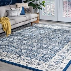 Madison Floral Dark Blue 8 ft. x 10 ft. Indoor Area Rug by Tayse Rugs -Malibu Wide Plank Shop dark blue tayse rugs area rugs mdn4407 8x10 76 1000