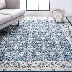Madison Floral Dark Blue 8 ft. x 10 ft. Indoor Area Rug by Tayse Rugs -Malibu Wide Plank Shop dark blue tayse rugs area rugs mdn4407 8x10 fa 1000
