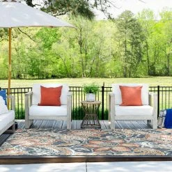 Tropic Floral Dark Blue 8 ft. x 10 ft. Indoor/Outdoor Area Rug by Tayse Rugs 15 Tropic Floral Dark Blue 8 ft. x 10 ft. Indoor/Outdoor Area Rug by Tayse Rugs -Malibu Wide Plank Shop dark blue tayse rugs outdoor rugs trp1307 8x10 44 1000