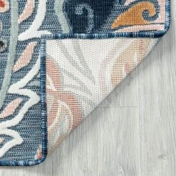 Tropic Floral Dark Blue 8 ft. x 10 ft. Indoor/Outdoor Area Rug by Tayse Rugs 13 Tropic Floral Dark Blue 8 ft. x 10 ft. Indoor/Outdoor Area Rug by Tayse Rugs -Malibu Wide Plank Shop dark blue tayse rugs outdoor rugs trp1307 8x10 4f 1000