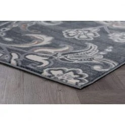 Madison Floral Dark Gray 2 ft. x 10 ft. Indoor Runner Rug by Tayse Rugs -Malibu Wide Plank Shop dark gray tayse rugs area rugs mdn3541 2x10 4f 1000