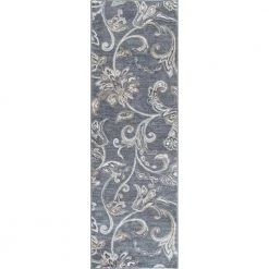 Madison Floral Dark Gray 2 ft. x 10 ft. Indoor Runner Rug by Tayse Rugs