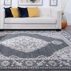 Madison Medallion Dark Gray 8 ft. x 10 ft. Indoor Area Rug by Tayse Rugs -Malibu Wide Plank Shop dark gray tayse rugs area rugs mdn3841 8x10 31 1000