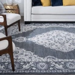 Madison Medallion Dark Gray 8 ft. x 10 ft. Indoor Area Rug by Tayse Rugs -Malibu Wide Plank Shop dark gray tayse rugs area rugs mdn3841 8x10 fa 1000