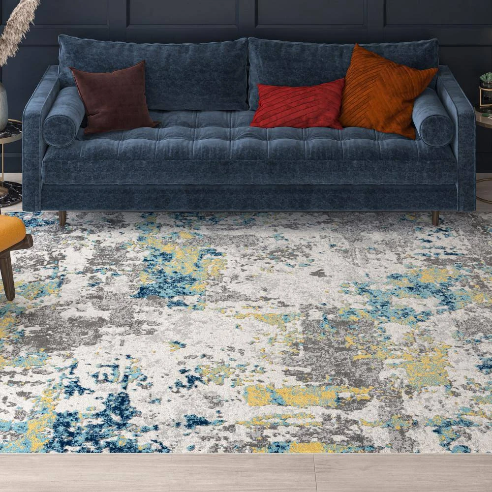 Dynamic Abstract Gold 8 ft. x 10 ft. Indoor Area Rug by Tayse Rugs 11 Dynamic Abstract Gold 8 ft. x 10 ft. Indoor Area Rug by Tayse Rugs - Image 9