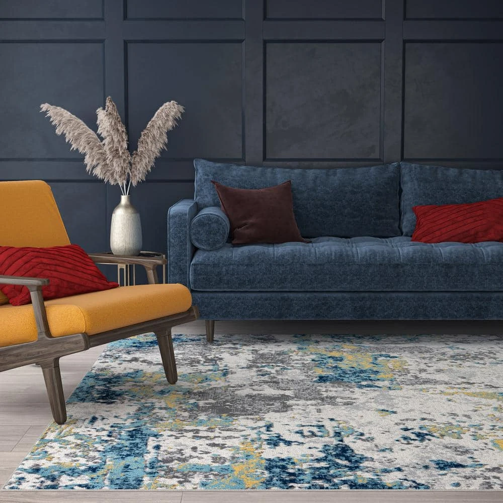 Dynamic Abstract Gold 8 ft. x 10 ft. Indoor Area Rug by Tayse Rugs 8 Dynamic Abstract Gold 8 ft. x 10 ft. Indoor Area Rug by Tayse Rugs - Image 6