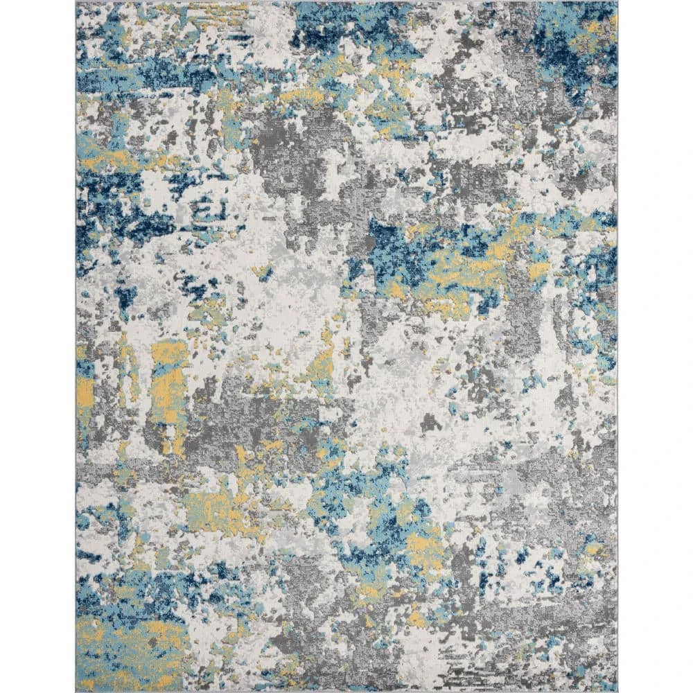 Dynamic Abstract Gold 8 ft. x 10 ft. Indoor Area Rug by Tayse Rugs 3 Dynamic Abstract Gold 8 ft. x 10 ft. Indoor Area Rug by Tayse Rugs