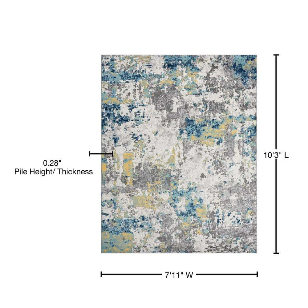 Dynamic Abstract Gold 8 ft. x 10 ft. Indoor Area Rug by Tayse Rugs 10 Dynamic Abstract Gold 8 ft. x 10 ft. Indoor Area Rug by Tayse Rugs - Image 8